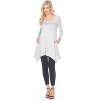 Women's 3/4 Sleeve Makayla Tunic Top with Pockets - White Mark - 2 of 3