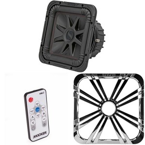 Kicker 45L7R104 L7R 10-Inch (25cm) Subwoofer, Dual Voice Coil, 4-Ohm w/ Chrome LED Grill & Remote Bundle - 1 of 4