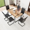 7-Piece Extendable Dining Set with Rectangle Kitchen Table and 6 PU Armless Chairs - 3 of 4