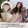Catalonia Woman Cute Animal Prints Fleece Blanket Hoodie Sweatshirt, Oversized Wearable Blanket for Adults and Teen, Christmas Cozy Gift Woman Wife - 2 of 4
