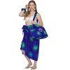 LA LEELA Women's Summer Water Resistant Pool Tote Bag with Matching Beachwear Holiday Sarong Wrap One Size Floral Blue - 2 of 4