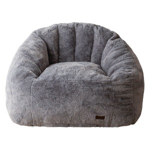 MAXYOYO Giant Bean Bag Chair - Faux Fur Oversized Shell Design for Gaming (Dark Grey) - 1 of 4