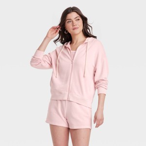 Women's Leisure Studio French Terry Zip-Up Hooded Sweatshirt - Universal Thread™ - 1 of 3