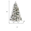 HomeRoots 6' White Pre Lit Full Flocked Fir Christmas Tree - 3 of 4