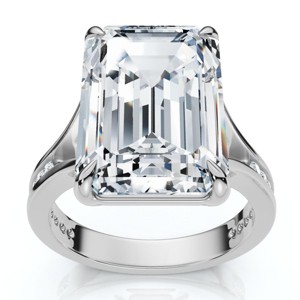 Pompeii3 Certified 9.20Ct Emerald Cut Sam Diamond Engagement Ring 14k Gold/Pt Lab Created - 1 of 4