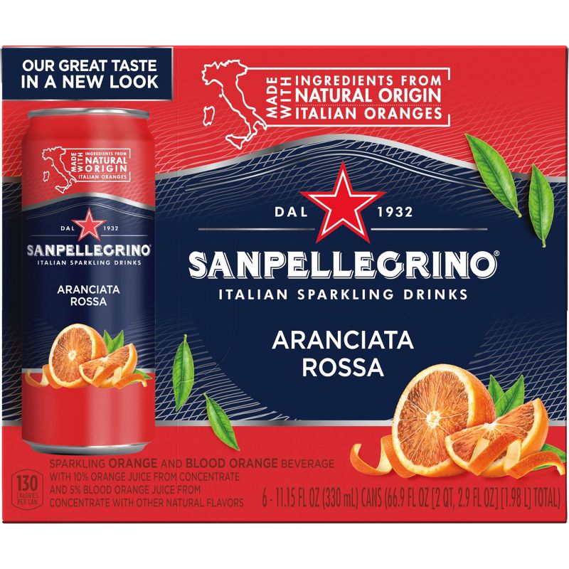 Sanpellegrino Blood Orange Italian Sparkling Beverage - 6pk/11.15 fl oz Cans, 2 of 11