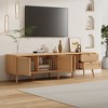 LOVSON 70''Modern TV Stand with Rattan Doors for TVs up to 80", Media Console with Storage Space,2 Drawers & Cable Holes, for Living Room - 2 of 4