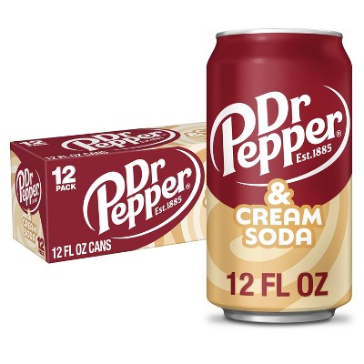 Dr Pepper Cream Soda - 12pk/12 fl oz Cans: Caffeinated