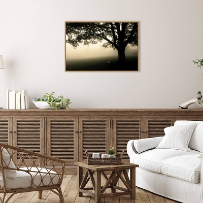 Shenandoah Framed Canvas Landscape Print with Tree in Fog