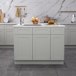 34.5" H Shaker Dove Sink Base Cabinet with 2 Doors, Adjustable Shelf, Soft-Close, Plywood & MDF, RTA Kitchen Cabinet - 1 of 4