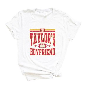 Simply Sage Market Women's Go Taylor's Boyfriend Football Short Sleeve Graphic Tee - 1 of 3