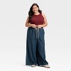 Women's High-Rise Drawstring Wide Leg Relaxed Fit Beach Pants - Universal Thread™ - 3 of 3