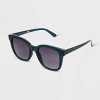 Women's Shiny Plastic Square Sunglasses with Gradient Lenses - Universal Thread™ Teal Blue - image 2 of 2