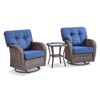 Belord 3 Pieces Small Patio Furniture Set with Swivel Chairs and Tempered Glass Top Accent Table, Outdoor Conversation Set with Extra Wide Back - 4 of 4