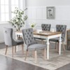 Set of 2 Modern High-End Tufted Linen Upholstered Dining Chair, Solid Rubberwood Chair with Wood Legs and Nailhead Trim - ModernLuxe - 2 of 4