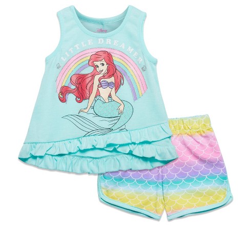  Disney Lilo & Stitch Little Girls Cosplay Tank Top Dolphin  Active and French Terry Shorts 4: Clothing, Shoes & Jewelry