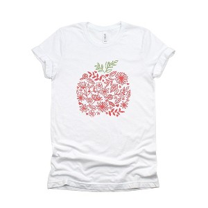 Simply Sage Market Women's Colorful Flower Apple Short Sleeve Graphic Tee - 1 of 4