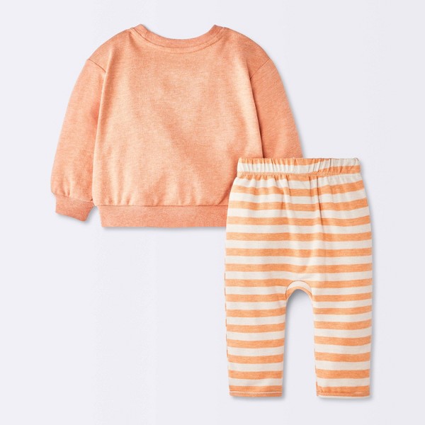 Conjunto de Sudadera y Pantalón de Bebé Calabaza Aplastada - Cloud Island™ Naranja Melón 2