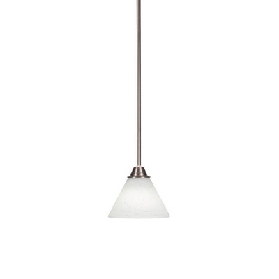 Toltec Lighting Paramount 1 - Light Pendant in  Brushed Nickel with 7" White Muslin Shade