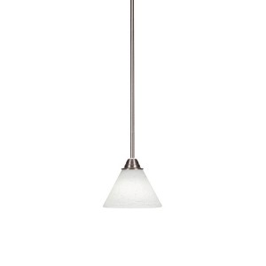 Toltec Lighting Paramount 1 - Light Pendant in  Brushed Nickel with 7" White Muslin Shade - 1 of 1
