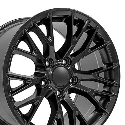 OE Wheels CV22 17 Inch Rim Fits Corvette C7 Z06 Style 5x120.65 17x9.5 Satin Black - Hollander 5734 (1)