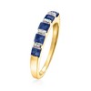 Ross-Simons 1.30 ct. t.w. Sapphire Ring With Diamond Accents in 18kt Gold Over Sterling - 3 of 4
