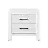 Vynxaria Modern 1pc Nightstand - White Finish, 2 Dovetail Drawers (Metal Glides), Black Nickel Bar Pulls, Faux Wood Veneer/Wood/Engineered Wood - 3 of 4