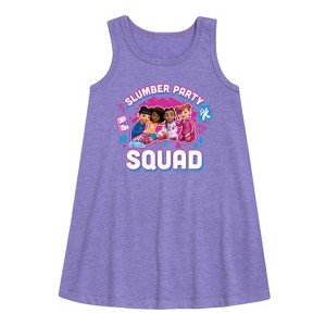 Girls' - Karma's World - Girl Group Graphic Sleeveless Aline Dress - 1 of 3