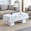 CAVINAS 43.3 Inch Rectangle Coffee Table for Living Room,Modern Side Center Table with Marble/Wood Textured Patterned for Bedroom - 2 of 4