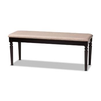 Giovanni Fabric Upholstered and Wood Dining Bench - Baxton Studio