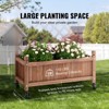 VEVOR 2PCS Raised Garden Bed with Trellis, 60"x13"x61.4" Outdoor Raised Wood Planters with Drainage Holes, Free-Standing Trellis Planter Box, Walnut - 3 of 4