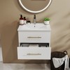 KWPZQEB Wall-Mounted Bathroom Vanity with Sink, Modern Floating Vanity with 2 Drawers & Long Handle, Wall Mount Storage Cabinet for Small Space - 2 of 4