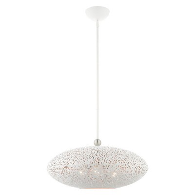 Livex Lighting Charlton 3 - Light Pendant in  White/Brushed Nickel