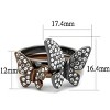 Slickblue Butterfly Design Ring, Stainless Steel Women's Jewelry, Two-Tone Finish, Clear Crystals, Sizes 5-10 - 2 of 4