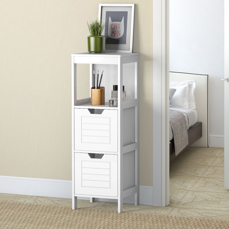 Costway Bathroom Wooden Floor Cabinet Multifunction Storage Rack Stand Organizer Bedroom, 5 of 11
