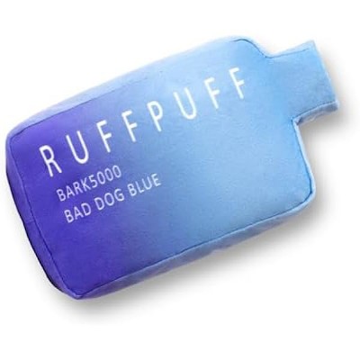 RUFF PUFF Dog Toys - Funny Cute Plush Dog Toys with Squeaker - Parody Dog Toy - Puppy Toys - Dog Birthday - Bark Toys (Blue)