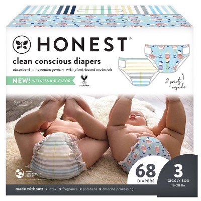 The Honest Company Disposable Diapers Feelin' Nauti & Classic Stripes - Size 3 - 68ct