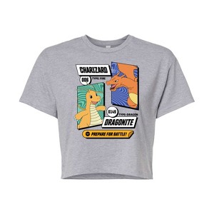 Women's - Pokémon - Dragonite Charizard Prepare For Battle Cropped Graphic T-Shirt - 1 of 4