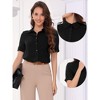 INSPIRE CHIC Women's Summer Button Down Causal Short Sleeve Turn Down Collar Work Shirt - 2 of 4