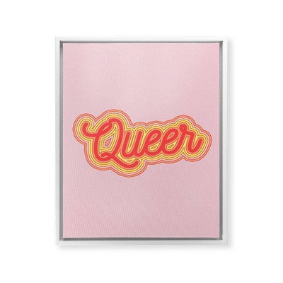 Eyesasdaggers Queer Framed Wall Canvas White/Pink - Deny Designs