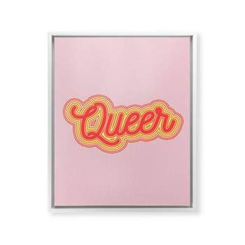 8" x 10" Eyesasdaggers Queer Framed Wall Canvas White/Pink - Deny Designs