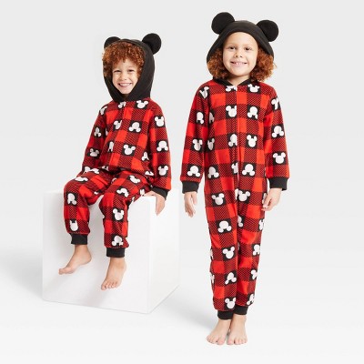 Kids' Disney 100 Mickey Mouse Matching Family Union Suit - Red XS