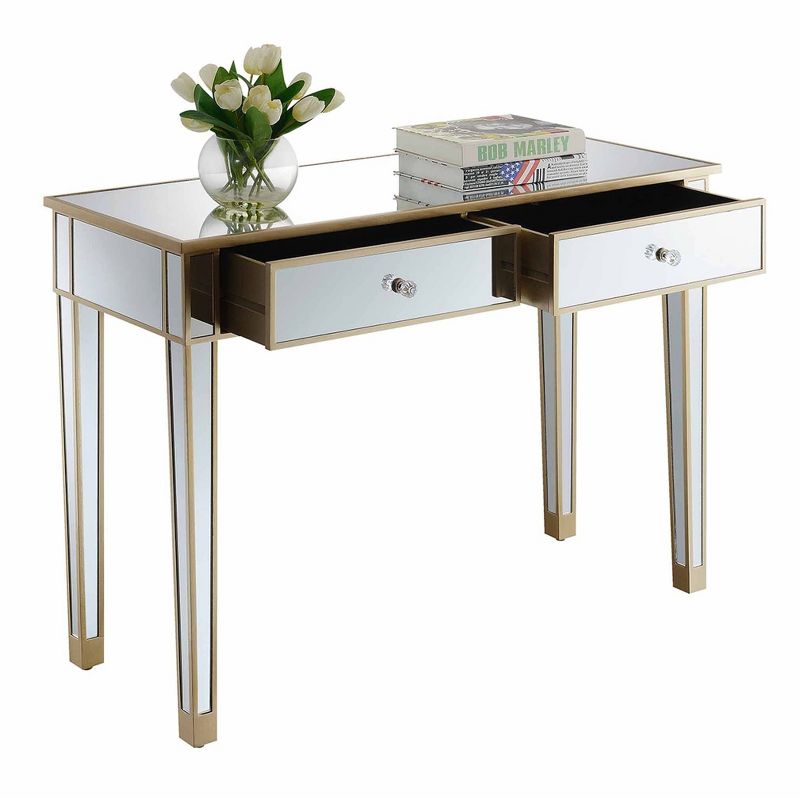 Breighton Home Gilded Mirage Dual-Drawer Writing Desk/Console Table, 5 of 13