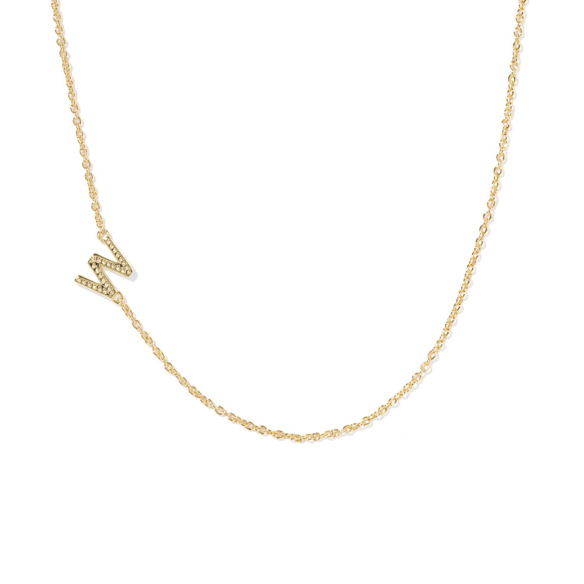 Kendra Scott 14K Gold Over Brass Mini "W" Initial Pendant Necklace - Gold