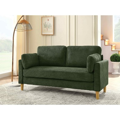 Racxily Modern Minimalist 2-Seater Sofa, Loveseat Couch Soft Sofa for Living Room, Green