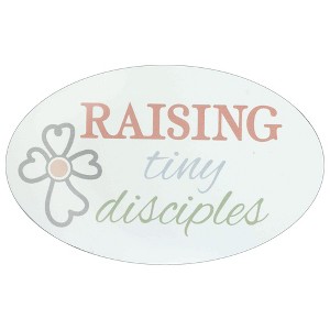 Dicksons Raising Tiny Disciples Floral Pattern Encouraging Pink 5.5 x 2.75 Magnet Decorative Magnet Fridge Magnet - 1 of 2