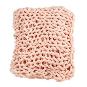 Saro Lifestyle Textured Chunky Knit Cozy Throw - 1 of 3