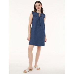 Jones New York Flutter Sleeve Shift Dress, Soft Denim - 1 of 3
