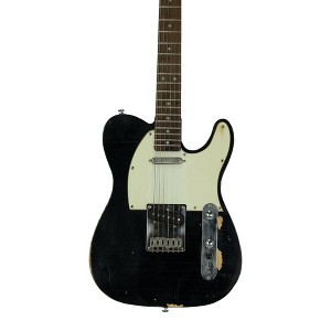 Sawtooth ET Relic Electric Guitar, Black with Aged White Pickguard - 1 of 4