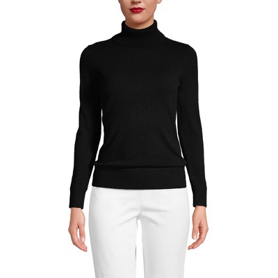 Lands' End Women's Cashmere Turtleneck Sweater - X Large - Black : Target